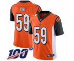 Cincinnati Bengals #59 Nick Vigil Orange Alternate Vapor Untouchable Limited Player 100th Season Football Jersey