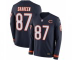 Chicago Bears #87 Adam Shaheen Limited Navy Blue Therma Long Sleeve NFL Jersey