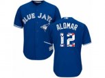Toronto Blue Jays #12 Roberto Alomar Authentic Blue Team Logo Fashion MLB Jersey
