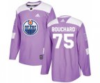 Edmonton Oilers #75 Evan Bouchard Authentic Purple Fights Cancer Practice NHL Jersey