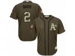 Oakland Athletics #2 Khris Davis Replica Green Salute to Service MLB Jersey