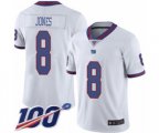 New York Giants #8 Daniel Jones Limited White Rush Vapor Untouchable 100th Season Football Jersey