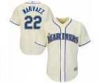 Seattle Mariners #22 Omar Narvaez Replica Cream Alternate Cool Base Baseball Jersey