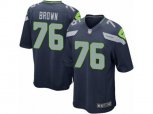 Seattle Seahawks #76 Duane Brown Game Navy Blue Team Color NFL Jersey