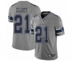Dallas Cowboys #21 Ezekiel Elliott Limited Gray Inverted Legend Football Jersey