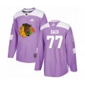 Chicago Blackhawks #77 Kirby Dach Authentic Purple Fights Cancer Practice Hockey Jersey