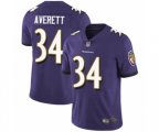 Baltimore Ravens #34 Anthony Averett Purple Team Color Vapor Untouchable Limited Player Football Jersey