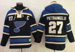 St. Louis Blues #27 Alex Pietrangelo Navy Blue Sawyer Hooded Sweatshirt Stitched NHL Jersey