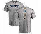 Los Angeles Chargers #14 Dan Fouts Ash Backer T-Shirt