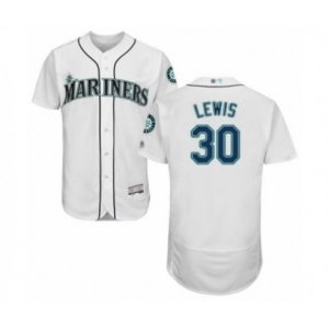 Seattle Mariners #30 Kyle Lewis White Home Flex Base Authentic Collection Baseball Player Jersey