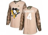 Adidas Pittsburgh Penguins #4 Justin Schultz Camo Authentic 2017 Veterans Day Stitched NHL Jersey