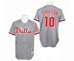 Philadelphia Phillies #10 Darren Daulton Replica Grey Throwback Baseball Jersey