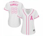 Women's Los Angeles Angels of Anaheim #66 J. C. Ramirez Authentic White Fashion Cool Base Baseball Jersey