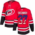 Carolina Hurricanes #37 Andrei Svechnikov Authentic Red USA Flag Fashion NHL Jersey