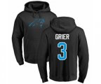 Carolina Panthers #3 Will Grier Black Name & Number Logo Pullover Hoodie