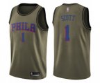 Philadelphia 76ers #1 Mike Scott Swingman Green Salute to Service Basketball Jersey