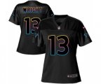 Women Carolina Panthers #13 Jarius Wright Game Black Fashion Football Jersey