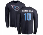 Tennessee Titans #10 Adam Humphries Navy Blue Name & Number Logo Long Sleeve T-Shirt