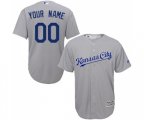 Kansas City Royals Customized Replica Grey Road Cool Base Baseball Jersey