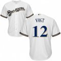 Milwaukee Brewers #12 Stephen Vogt Replica White Home Cool Base MLB Jersey