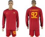 2017-18 Roma 92 EL SHAARAWY Home Long Sleeve Soccer Jersey