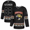 Florida Panthers #39 Michael Hutchinson Authentic Black Team Logo Fashion NHL Jersey