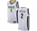 Denver Nuggets #2 Alex English Authentic White Basketball Jersey - Association Edition