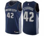 Detroit Pistons #42 Jerry Stackhouse Swingman Navy Blue NBA Jersey - City Edition
