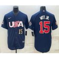 USA Baseball #15 Bobby Witt Jr Number 2023 Navy World Baseball Classic Stitched Jersey