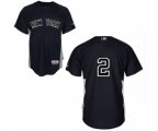 New York Yankees #2 Derek Jeter Replica Black Baseball Jersey