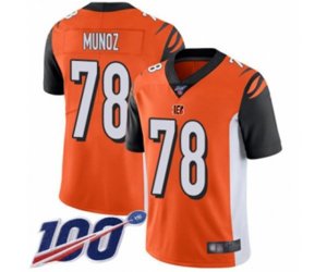Cincinnati Bengals #78 Anthony Munoz Orange Alternate Vapor Untouchable Limited Player 100th Season Football Jersey