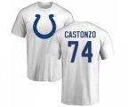 Indianapolis Colts #74 Anthony Castonzo White Name & Number Logo T-Shirt