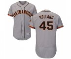 San Francisco Giants #45 Derek Holland Grey Road Flex Base Authentic Collection Baseball Jersey