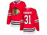 Chicago Blackhawks #31 Anton Forsberg Red Home Authentic Stitched NHL Jersey