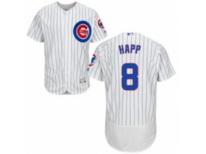 Chicago Cubs #8 Ian Happ White Home Flexbase Authentic Collection MLB Jersey