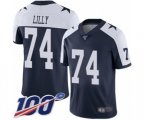 Dallas Cowboys #74 Bob Lilly Navy Blue Throwback Alternate Vapor Untouchable Limited Player 100th Season Football Jersey