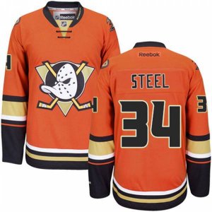 Anaheim Ducks #34 Sam Steel Authentic Orange Third NHL Jersey