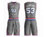 Philadelphia 76ers #53 Darryl Dawkins Swingman Gray Basketball Suit Jersey - City Edition