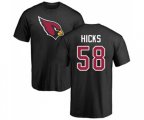 Arizona Cardinals #58 Jordan Hicks Black Name & Number Logo T-Shirt