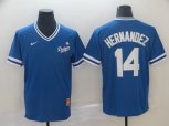 Nike Los Angeles Dodgers #14 Hernandez Blue M&N MLB Jersey