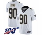 New Orleans Saints #90 Malcom Brown White Vapor Untouchable Limited Player 100th Season Football Jersey