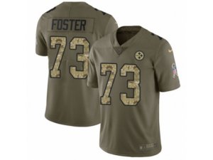 Pittsburgh Steelers #73 Ramon Foster Limited Olive Camo 2017 Salute to Service NFL Jersey