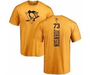 NHL Adidas Pittsburgh Penguins #73 Jack Johnson Gold One Color Backer T-Shirt