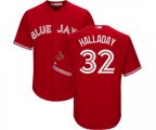 Toronto Blue Jays #32 Roy Halladay Replica Scarlet Alternate Cool Base Baseball Jersey