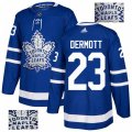 Toronto Maple Leafs #23 Travis Dermott Authentic Royal Blue Fashion Gold NHL Jersey
