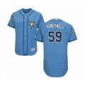 Tampa Bay Rays #59 Brent Honeywell Light Blue Flexbase Authentic Collection Baseball Player Jersey