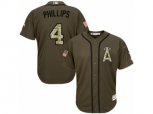 Los Angeles Angels of Anaheim #4 Brandon Phillips Replica Green Salute to Service MLB Jersey