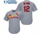 St. Louis Cardinals #12 Paul DeJong Replica Grey Road Cool Base Baseball Jersey