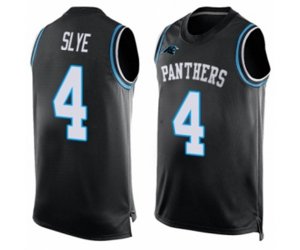 Carolina Panthers #4 Joey Slye Elite Black Player Name & Number Tank Top Football Jersey