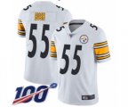 Pittsburgh Steelers #55 Devin Bush White Vapor Untouchable Limited Player 100th Season Football Jersey